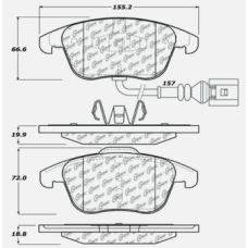 Centric 104.13750 - Posi Quiet Semi-Metallic Disc Brake Pads with Hardware, 2-Wheel Set