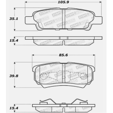 Centric 105.10370 - Posi Quiet Ceramic Disc Brake Pad, with Shims, 2-Wheel Set
