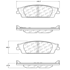 Centric 106.17070 - Posi Quiet Extended Wear Disc Brake Pads, with Shims and Hardware, 2-Wheel Set 