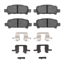Dynamic Friction 1115-0770-01 - Active Performance Low Metallic Rear Brake Pads with Hardware for Subaru Baja, Forester, Impreza, Legacy & Outback.