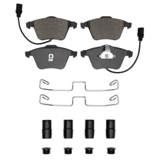 Dynamic Friction 1115-0915-22 - Active Performance Low Metallic Front Brake Pads with Hardware for Mazda 3 Turbo, Volvo C70, S40 & V50