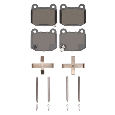 Dynamic Friction 1115-0961-01 - Active Performance Low Metallic Rear Brake Pads with Hardware for INFINITI G35, Nissan 350Z, Subaru Impreza, WRX STI & Toyota 86.