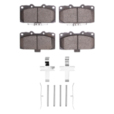 Dynamic Friction 1115-1182-01 - Active Performance Low Metallic Front Brake Pads with Hardware to suit Nissan Skyline R33 & Subaru Impreza WRX 