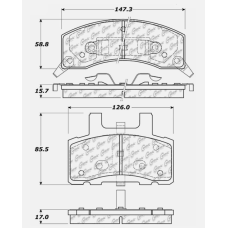Centric 306.03700 - Fleet Performance Disc Brake Pad Set, with Hardware, 2-Wheel Set. 