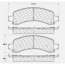 Centric 306.09740 - Fleet Performance Rear Disc Brake Pad Set with Hardware