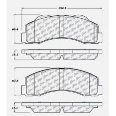 Centric 306.14140 - Fleet Performance Disc Brake Pad Set, with Hardware, 2-Wheel Set