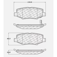 StopTech 308.12740 - Street Performance Rear Disc Brake Pads with Shims and Hardware, 2-Wheel Set