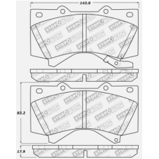 StopTech 309.13030 - Front Sport Brake Pads, 2 Wheel Set for Performance Driving and Track Day Use.